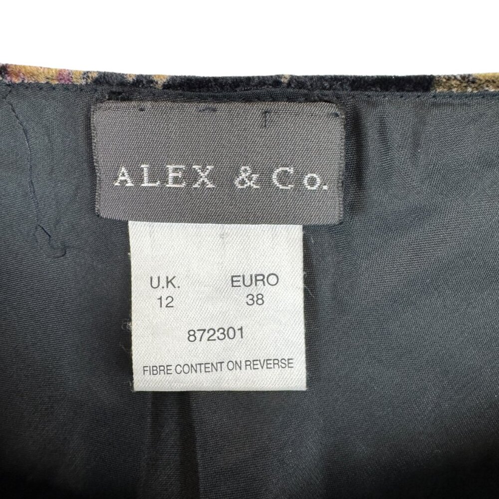 Alex & Co. Black, brown and purple paisley velvet long mermaid skirt Size 8 - Picture 3 of 10